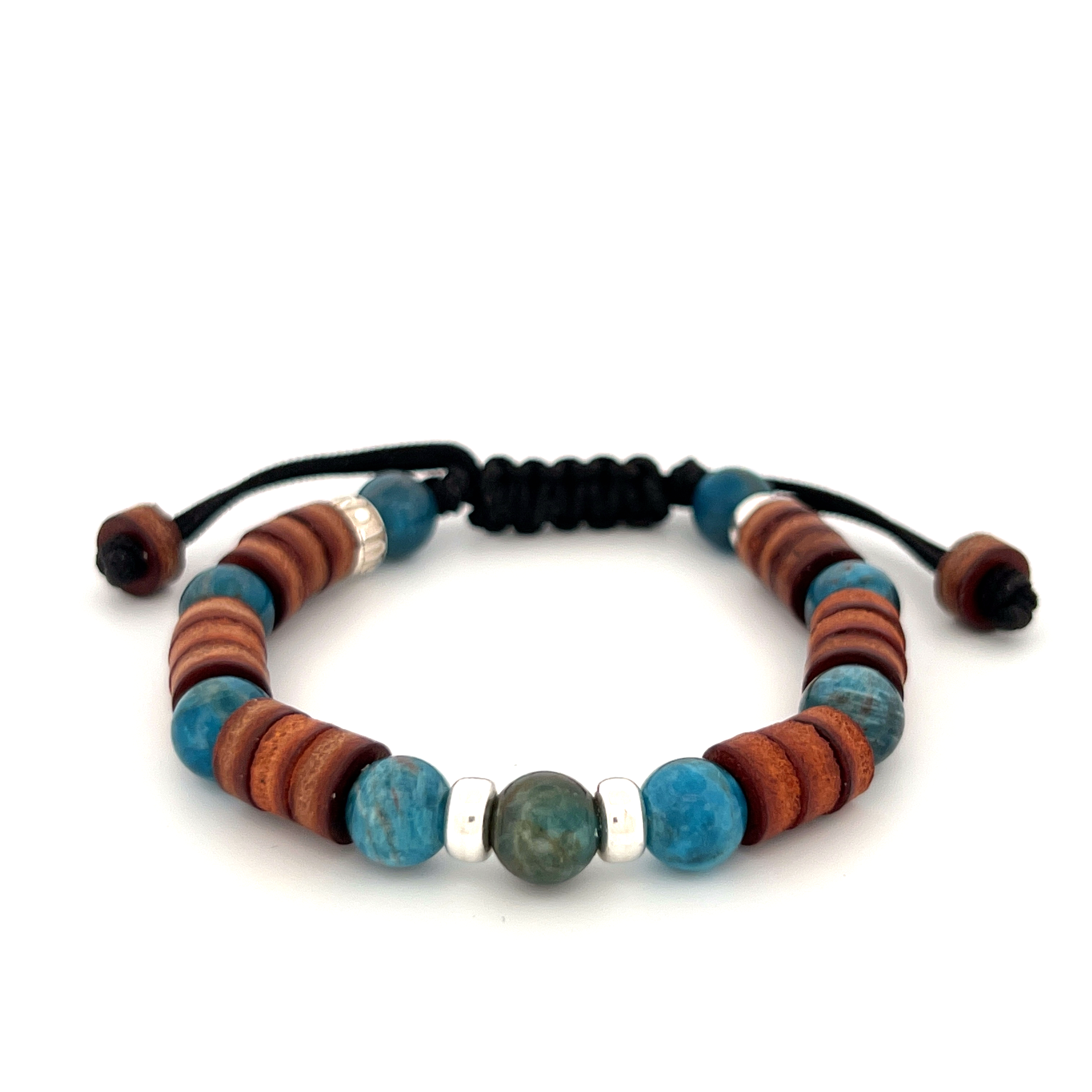 Preview: LeatherPearl Makramee-Armband mit Apatit